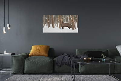 Foto op canvas Herten winter forest