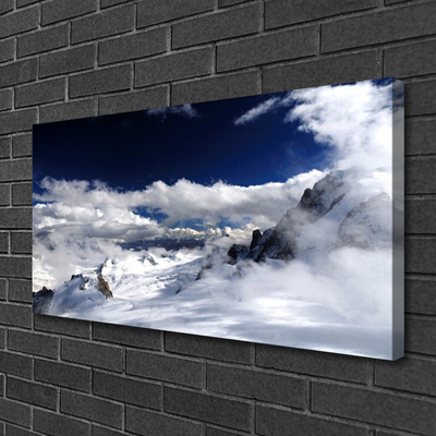 Schilderij op canvas Wolken landschap van de berg