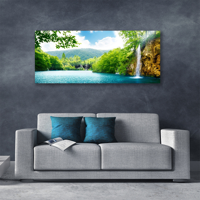 Schilderij op canvas Waterval lake nature