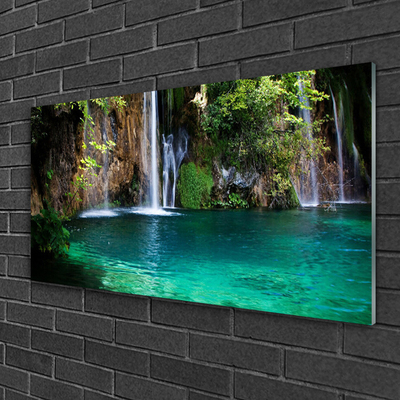 Glas schilderij Lake natuur van de waterval