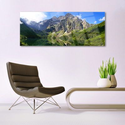 Foto schilderij op glas Tatragebergte forest sea eye