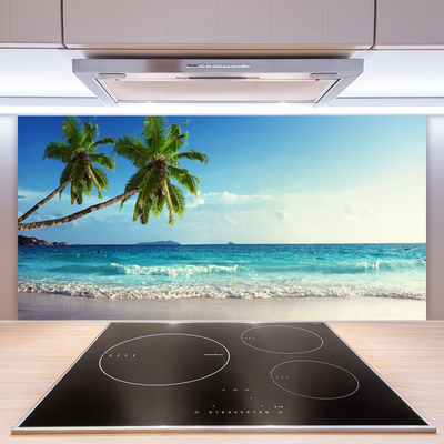 Spatscherm keuken glas Zee strand palm landschap