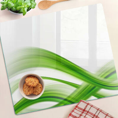 Glazen snijplanken Groene abstracte golven