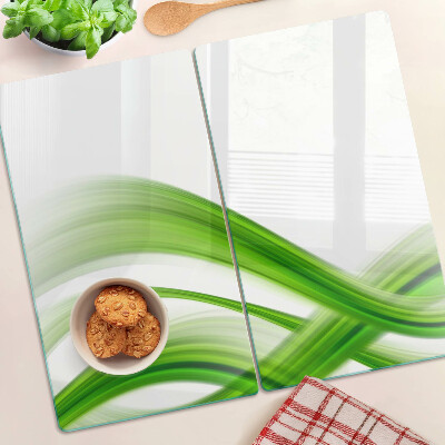 Glazen snijplanken Groene abstracte golven