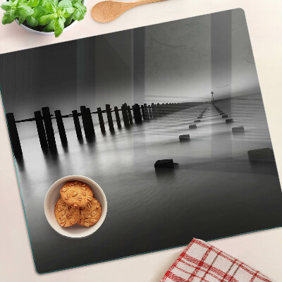 Snijplanken glas Pier in zwart-wit