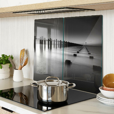 Snijplanken glas Pier in zwart-wit
