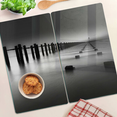 Snijplanken glas Pier in zwart-wit