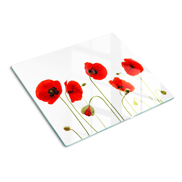 Glazen snijplanken Klaproosmotief