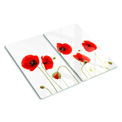 Glazen snijplanken Klaproosmotief