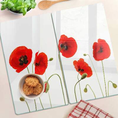 Glazen snijplanken Klaproosmotief