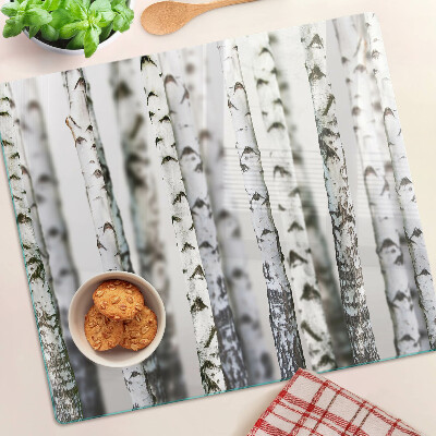 Snijplanken glas Witte berken in het bos