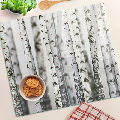 Snijplanken glas Witte berken in het bos