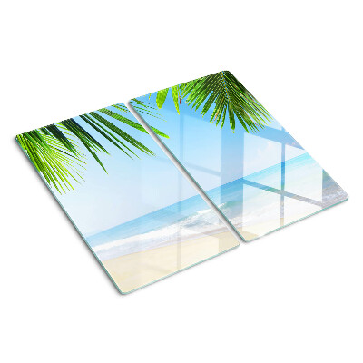 Glazen snijplanken Tropisch strand met palmbomen