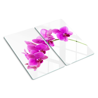 Snijplanken glas Orchideeënbloemen in roze tinten