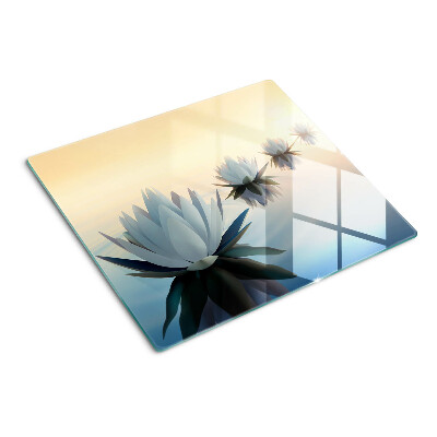Snijplanken glas Waterbloemen in pasteltinten