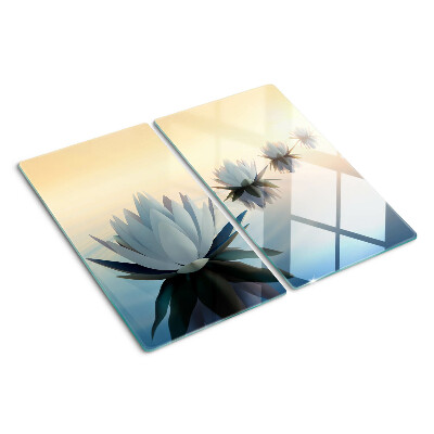 Snijplanken glas Waterbloemen in pasteltinten