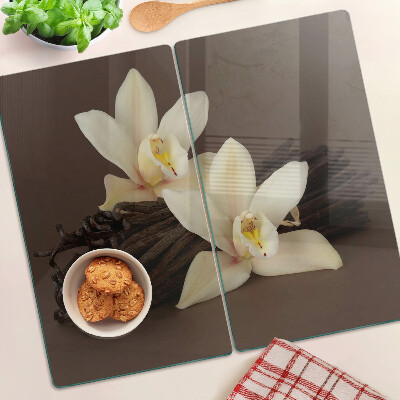 Glazen snijplanken Orchideeën en vanillestokjes