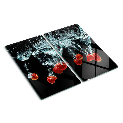 Glazen snijplanken Aardbeien in water