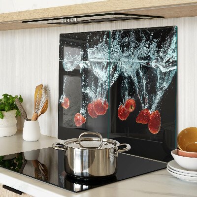 Glazen snijplanken Aardbeien in water