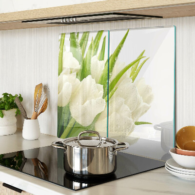 Snijplanken glas Tulpen in waterdruppels