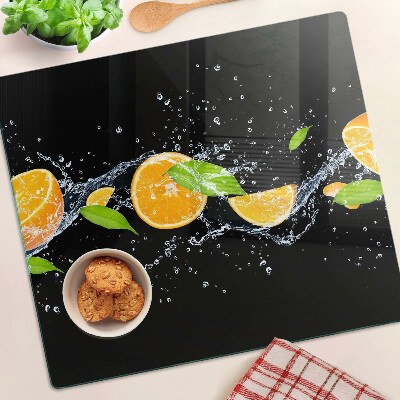 Snijplanken glas Citrusvruchten in water