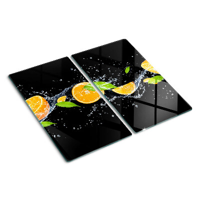 Snijplanken glas Citrusvruchten in water
