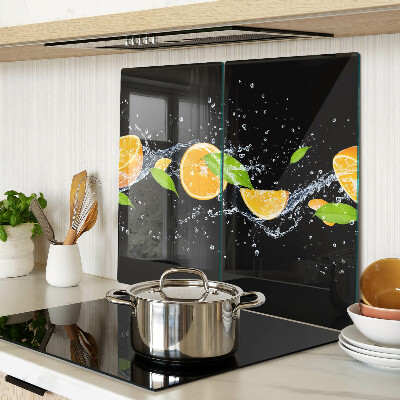 Snijplanken glas Citrusvruchten in water