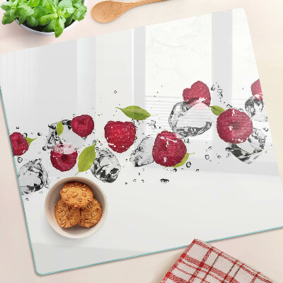 Snijplanken glas Aardbeien met ijs