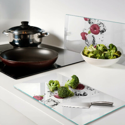 Snijplanken glas Aardbeien met ijs