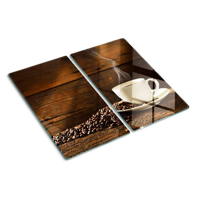 Glazen snijplanken Koffie en een kopje