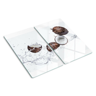 Snijplanken glas Kokosnoten in water