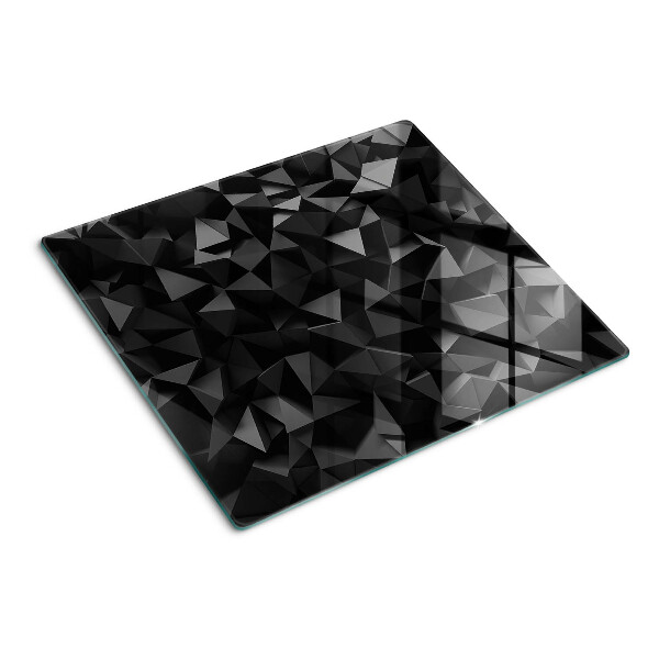 Snijplanken glas Polygoongeometrie in tinten zwart
