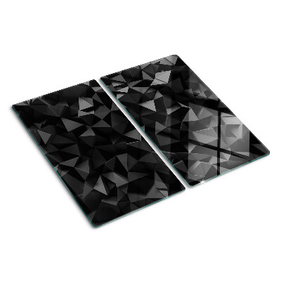 Snijplanken glas Polygoongeometrie in tinten zwart