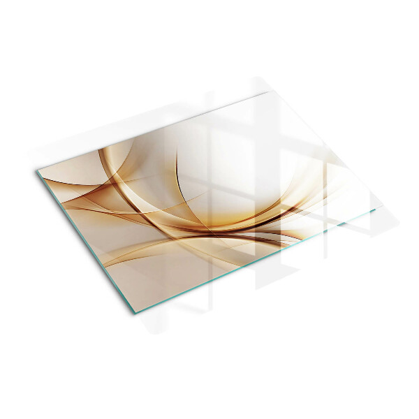 Snijplanken glas Abstracte golven in beige tinten