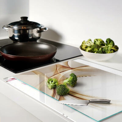 Snijplanken glas Abstracte golven in beige tinten