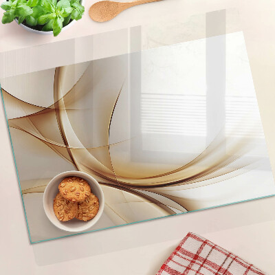 Snijplanken glas Abstracte golven in beige tinten