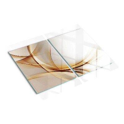 Snijplanken glas Abstracte golven in beige tinten