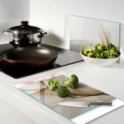 Snijplanken glas Abstracte golven in beige tinten