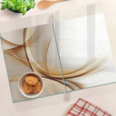 Snijplanken glas Abstracte golven in beige tinten