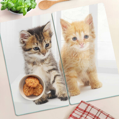 Snijplanken glas Katten op een witte achtergrond