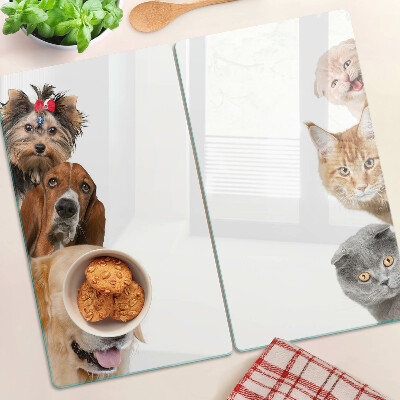 Glazen snijplanken Honden en katten in verschillende poses
