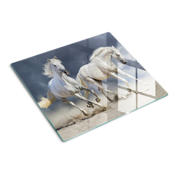 Glazen snijplanken Witte paarden op de vlucht