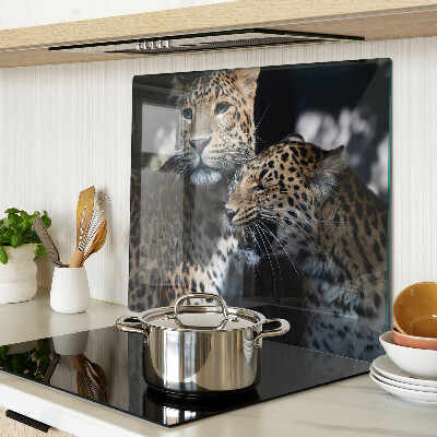 Snijplanken glas Cheeta's op een donkere achtergrond