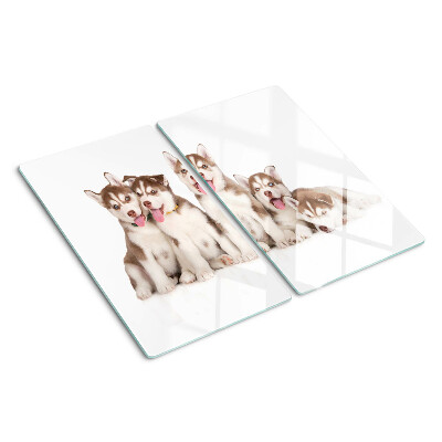 Snijplanken glas Husky-puppy's