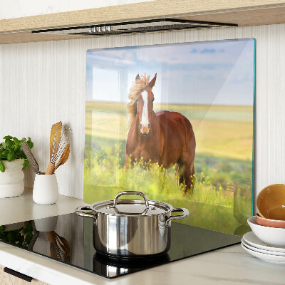 Snijplanken glas Paard in de wei