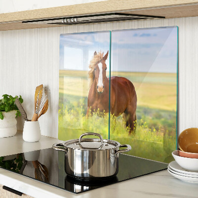Snijplanken glas Paard in de wei