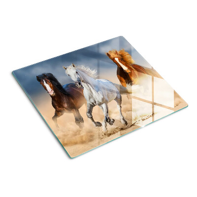 Snijplanken glas Drie galopperende paarden