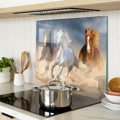 Snijplanken glas Drie galopperende paarden