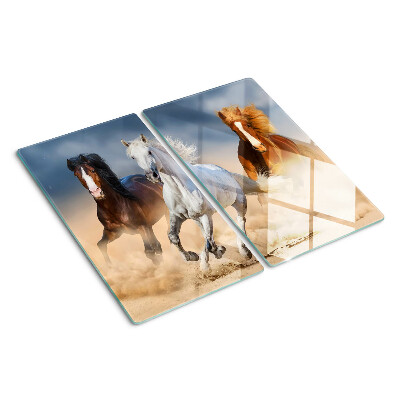 Snijplanken glas Drie galopperende paarden