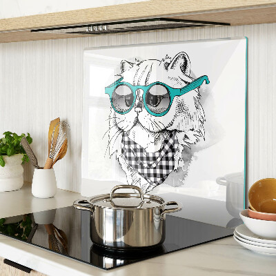 Glazen snijplanken Tekening van een kat met een zonnebril